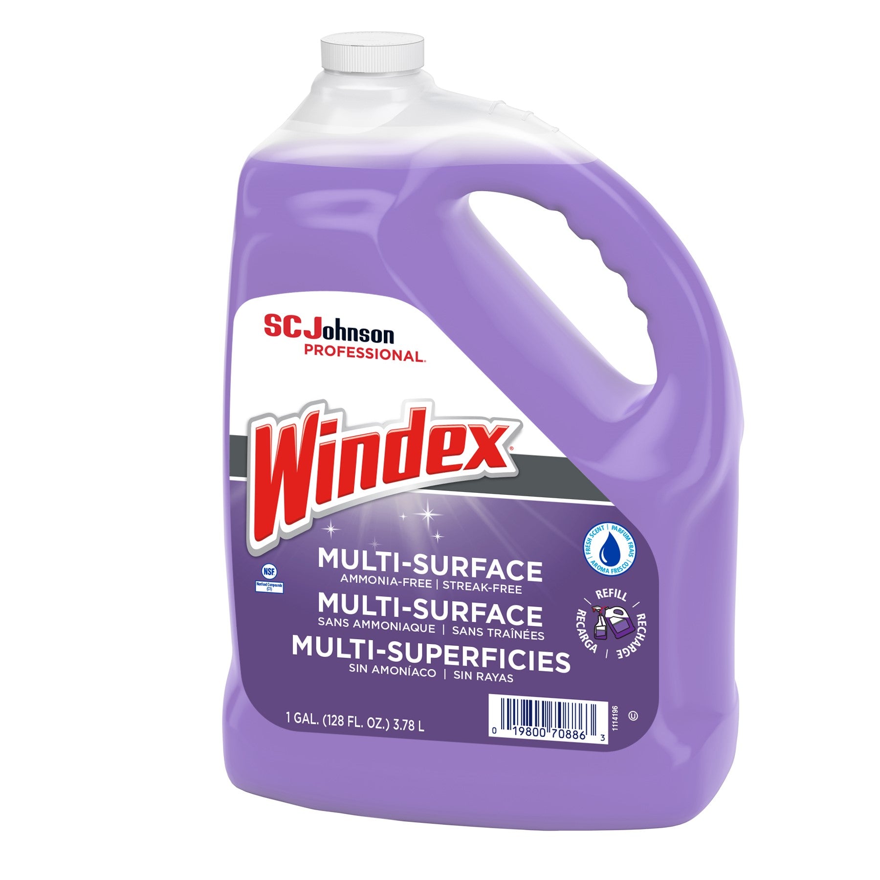 S.C. Johnson Consumer Windex Non-Ammoniated Gallon 128 Fluid Ounce - 4 Per Case.