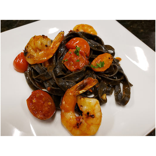 Joseph's Gourmet Pasta Squid Ink Fettucini Nests 2.5 Pound Each - 6 Per Case.