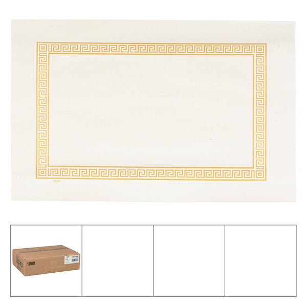 Placemat Greek Key Gold Econo 1000 Each - 1 Per Case.