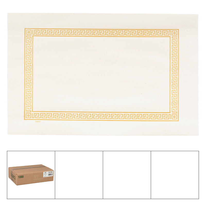 Placemat Greek Key Gold Econo 1000 Each - 1 Per Case.