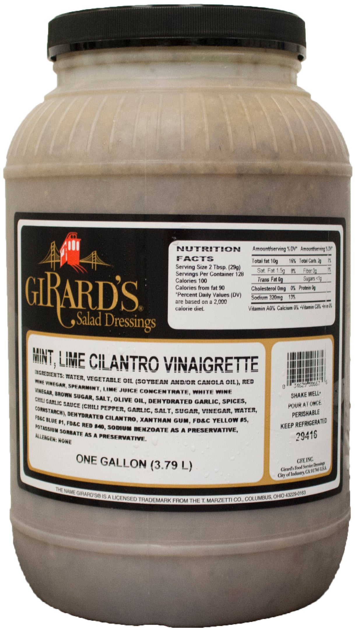 Girard's Mint Lime And Cilantro Vinaigrette Dressing, 1 Gallon - 2 Per Case