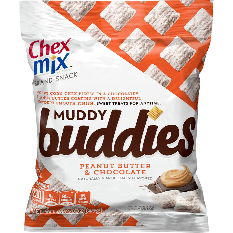 Chex Mix™ Muddy Buddies™ Snack Mix Single Serve Peanut Butter & Chocolate 1.75 Ounce Size - 60 Per Case.