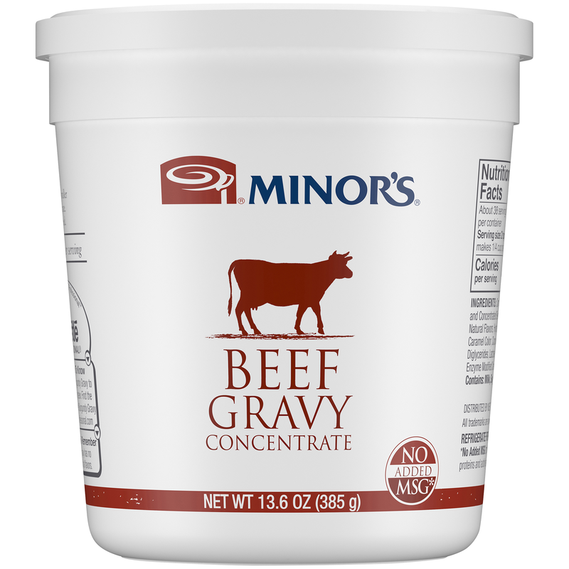 Minor's Beef Gravy Concentrate (No Added Msg) 13.6 Ounce Size - 6 Per Case.