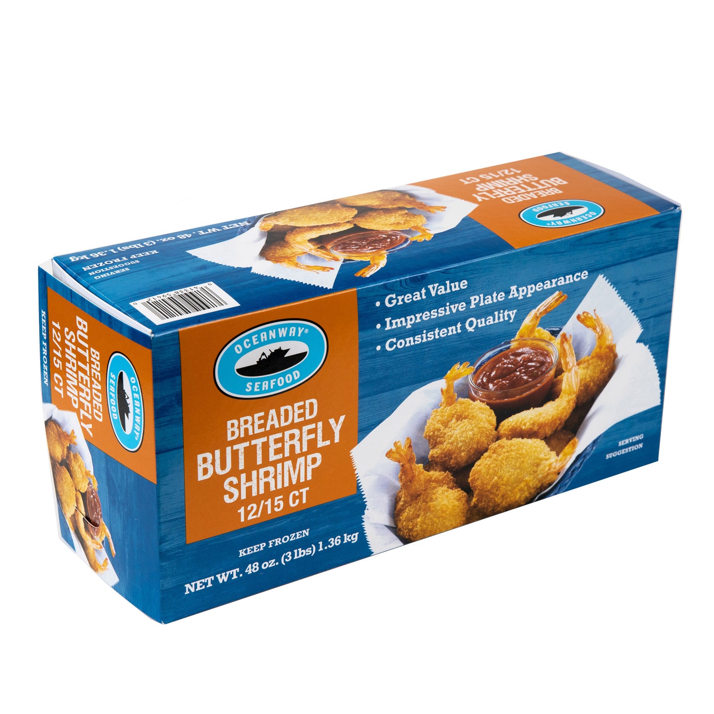 Ow Breaded Butterfly Shrimp 3 Pound Each - 4 Per Case.