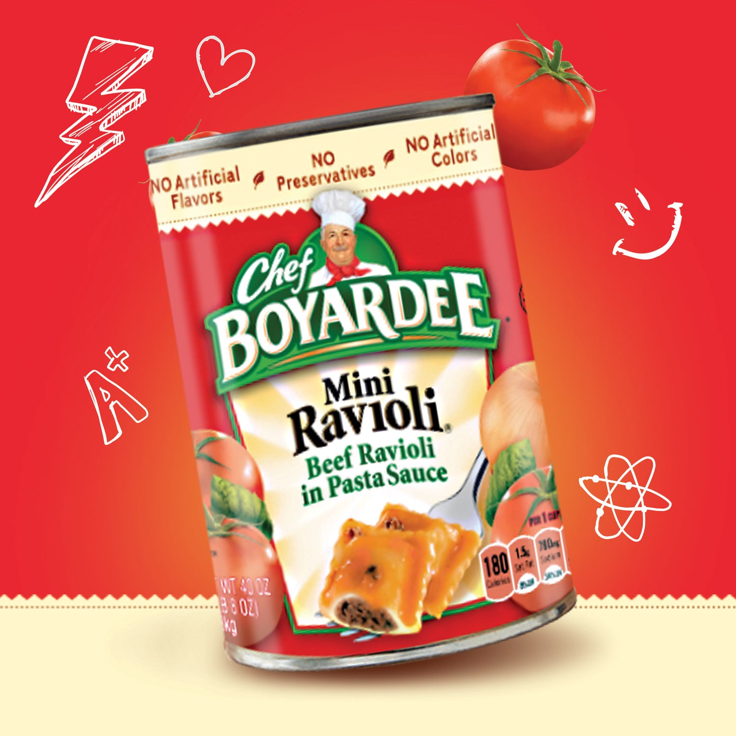 Chef Boyardee Mini Ravioli 15 Ounce Size - 24 Per Case.