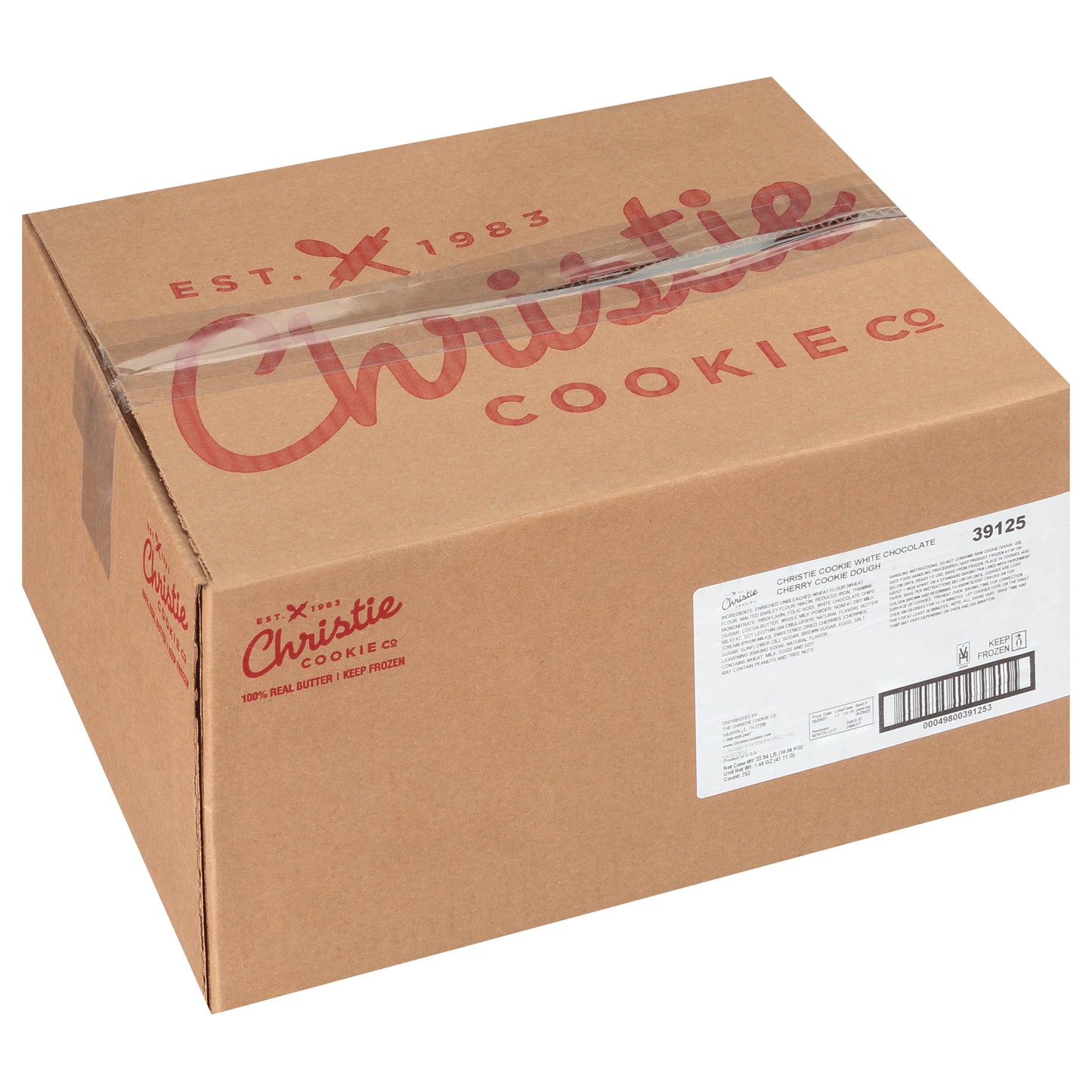 Christie White Chocolate Cherry Cookie Dough 1.45 Ounce Size - 252 Per Case.