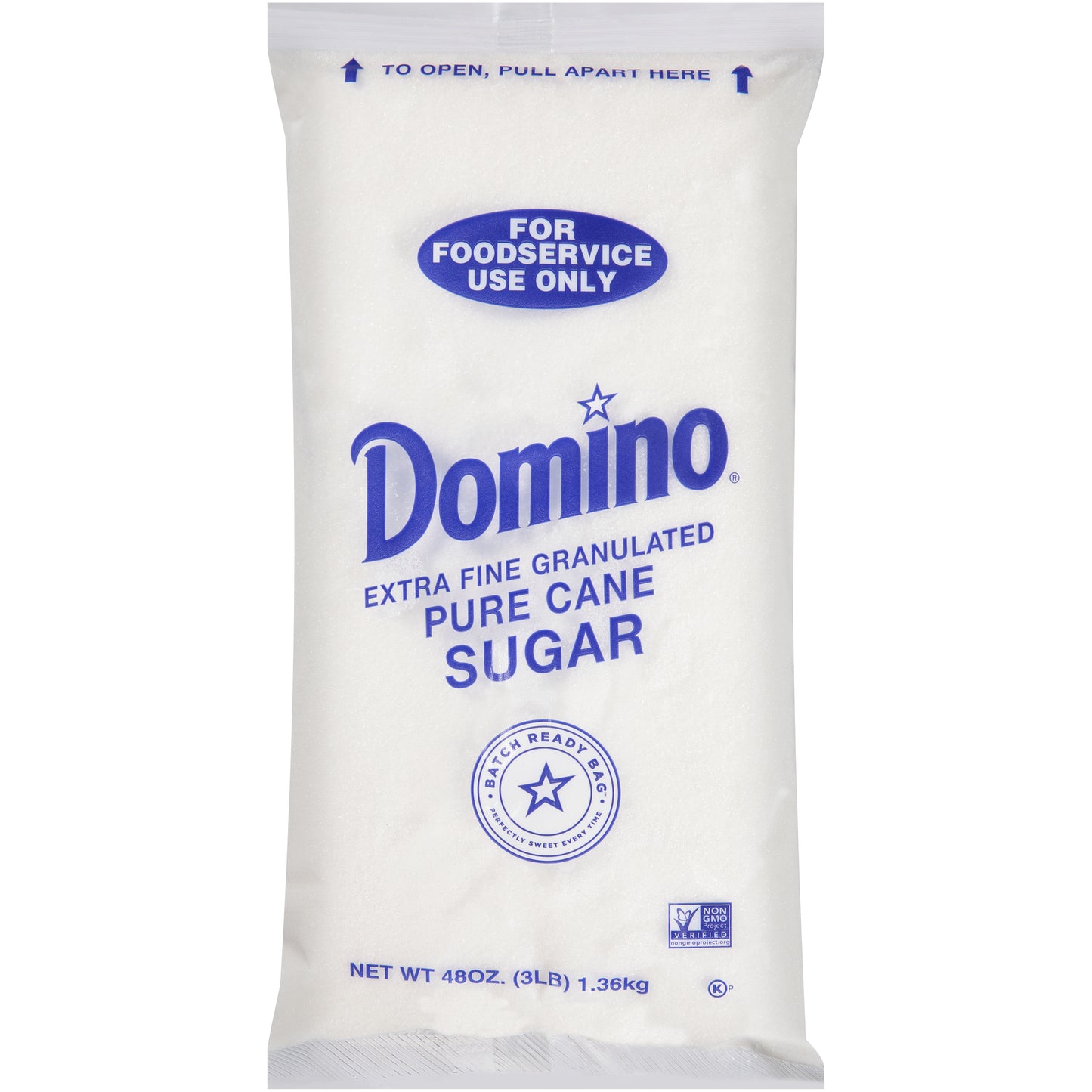 Domino Cane Sugar Granulated Perfect Pouch 3 Pound Each - 12 Per Case.