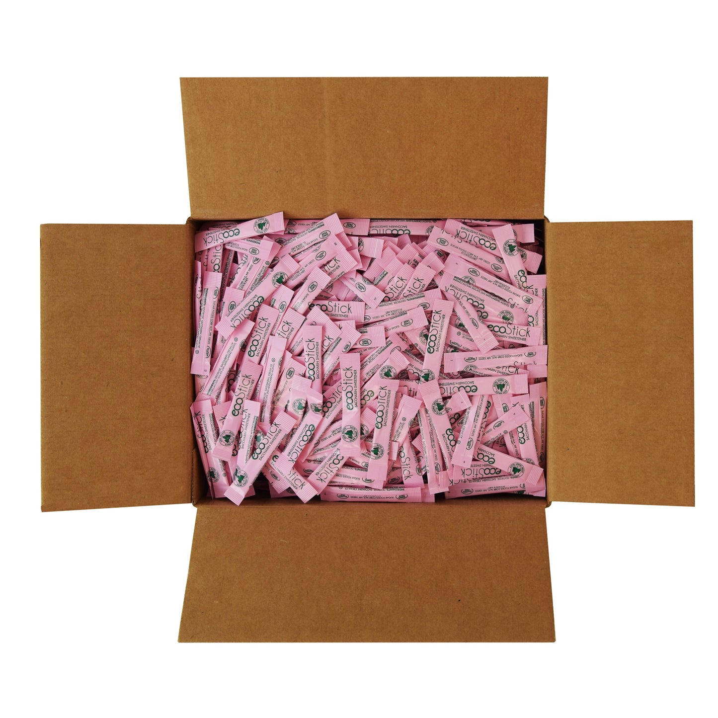 Ecostick Sugar Substitute Saccharin Pink Street 0.5 Grams Each - 2000 Per Case.