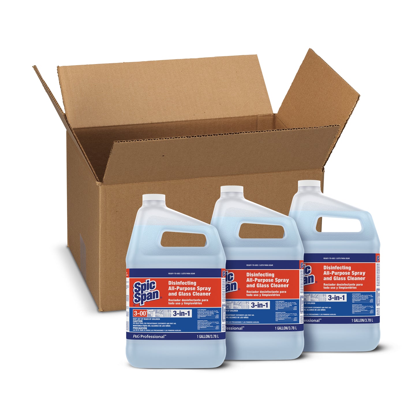 Spic & Span 3-In-1 Disinfecting All-Purpose Spray and Glass Cleaner Ready-To-Use Refill Kit 1 Gallon - 3 Per Case.