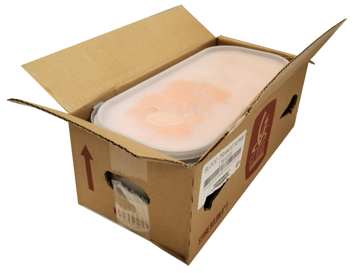 G Gelato Blood Orange Sorbet 5 Liter - 1 Per Case.