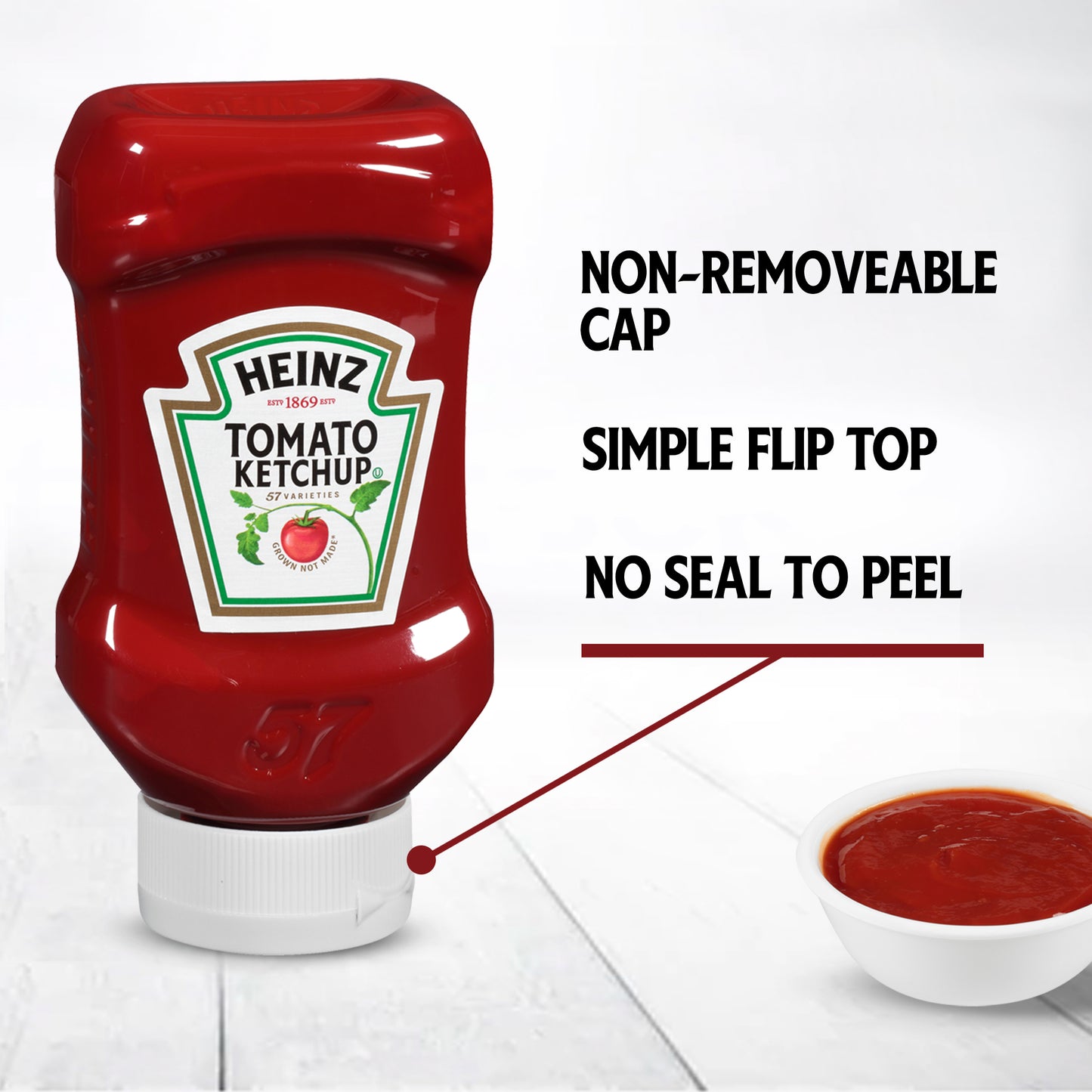 HEINZ Ketchup 20 Ounce FOREVER FULL Inverted Bottles 30)