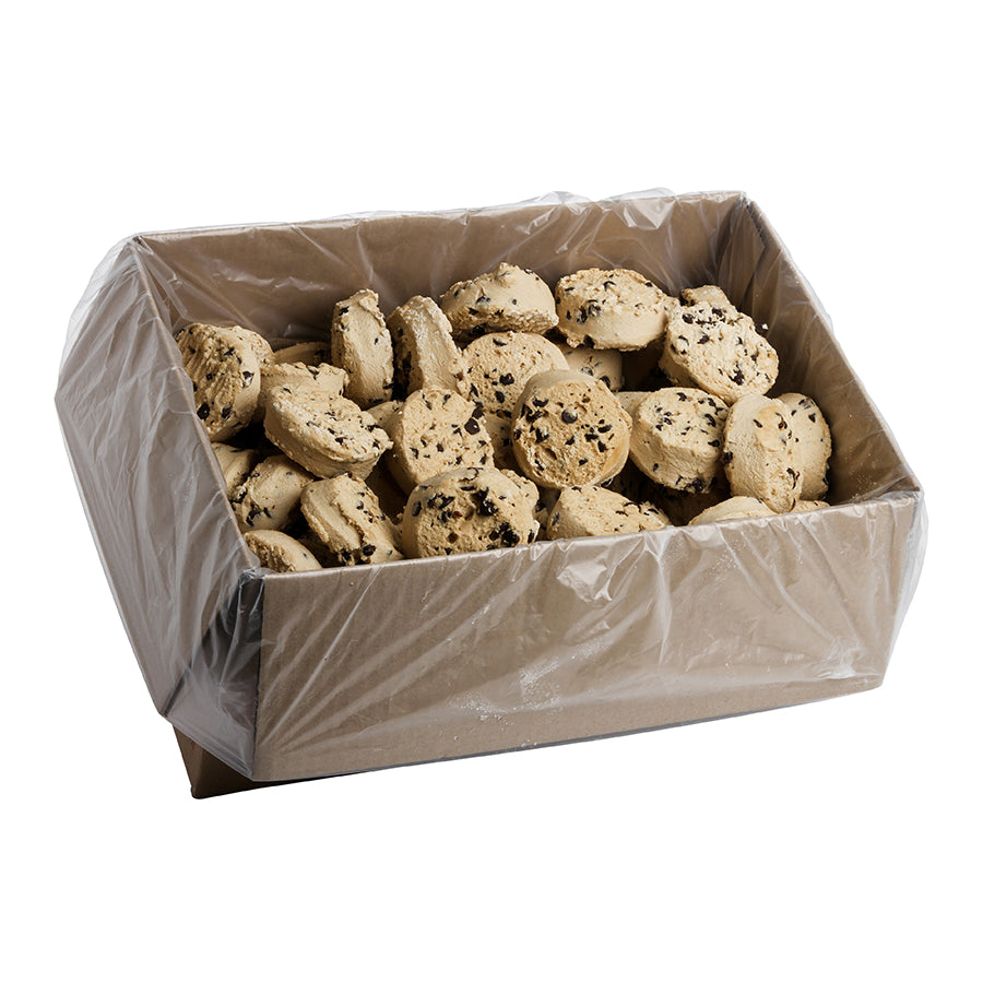 Frozen Cookie Dough Chocolate Chip Bulk Bag 4 Ounce Size - 80 Per Case.