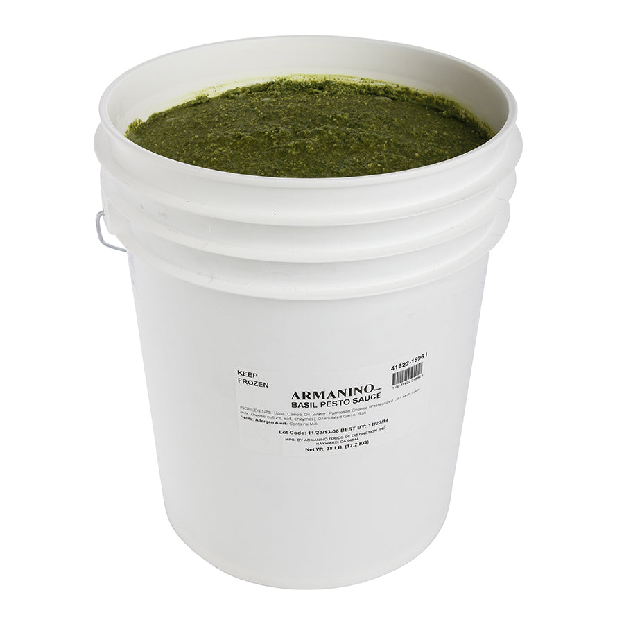 Sauce Pesto Basil Frozen Plastic 38 Pound Each - 1 Per Case.