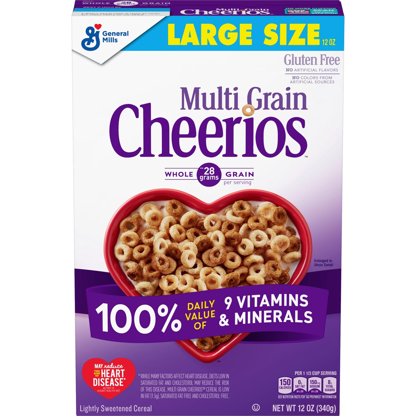 Multigrain Cheerios™ Cereal Box 12 Ounce Size - 10 Per Case.