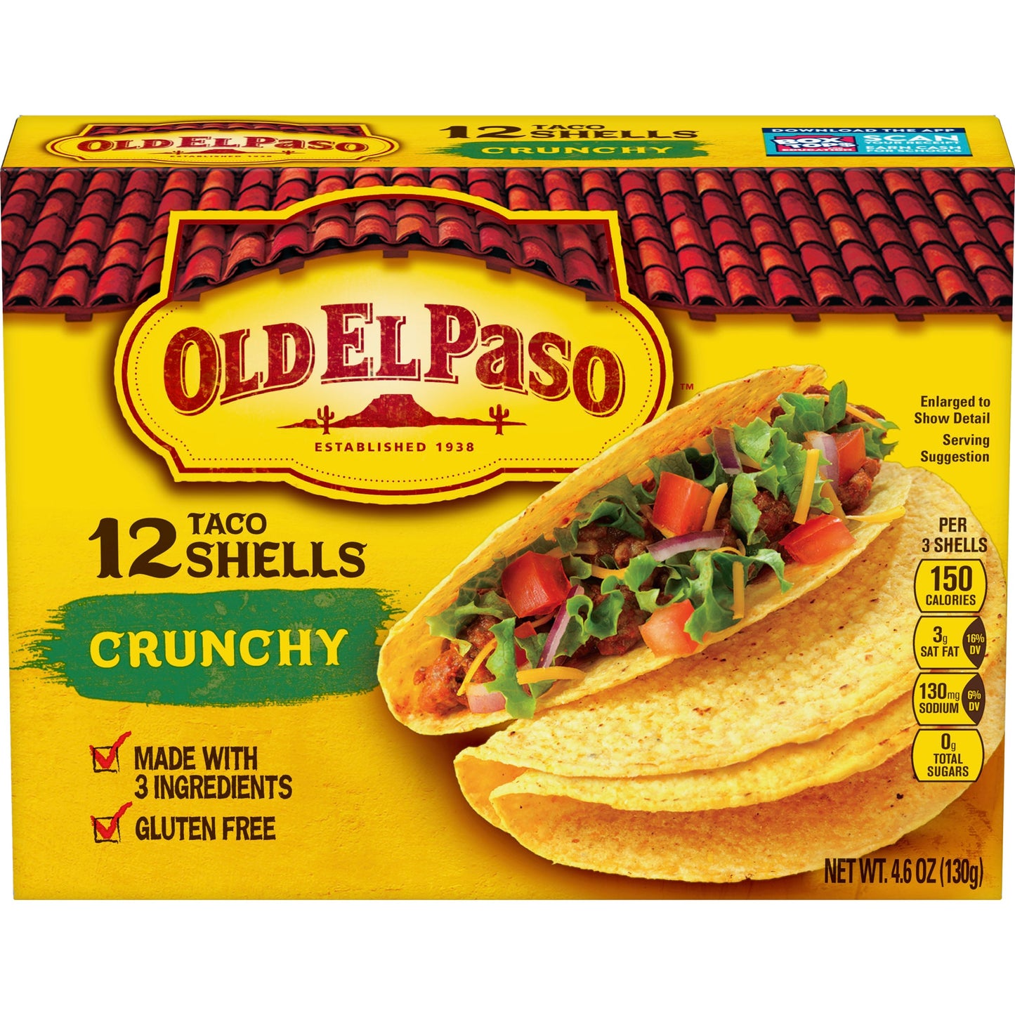 Old El Paso™ Shells 5" Taco 4.6 Ounce Size - 12 Per Case.