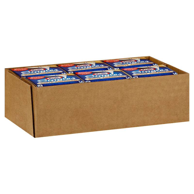 Kraft American White Individually Wrapped Cheese Slices, 12 Ounce Size - 12 Per Case.