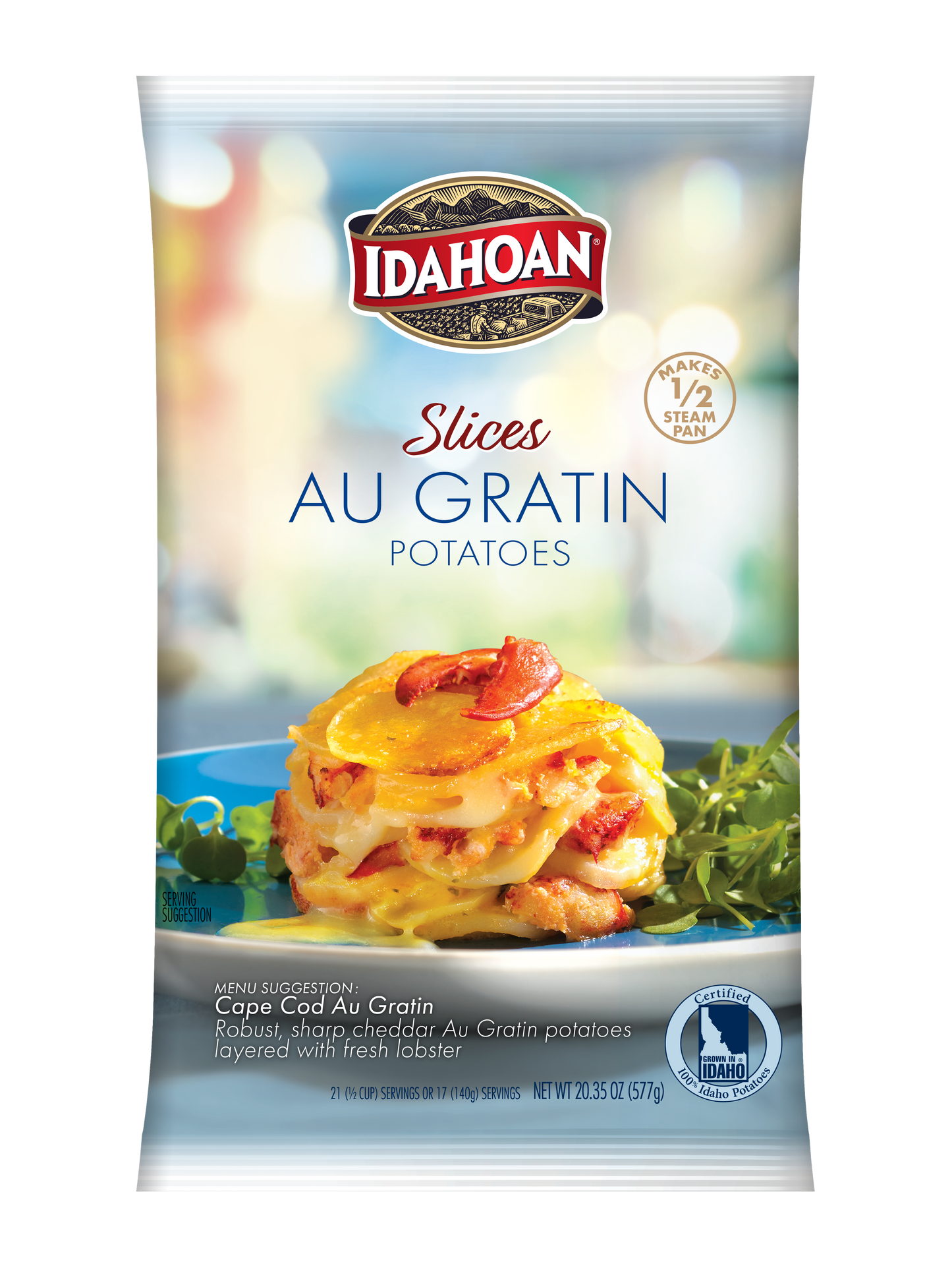 Idahoan® Slices Au Gratin Potatoes Hs 20.35 Ounce Size - 12 Per Case.