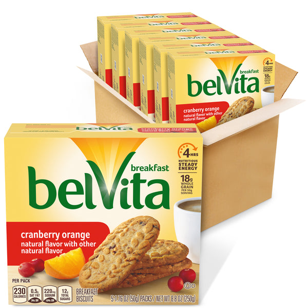 Belvita Cookie Cranberry Orange 1.76 Ounce Size - 30 Per Case.