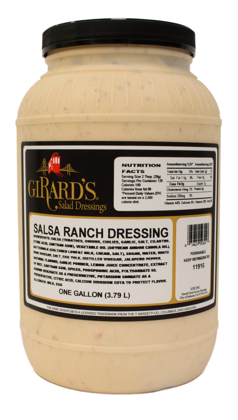 Girard's Salsa Ranch Dressing, 1 Gallon - 2 Per Case.