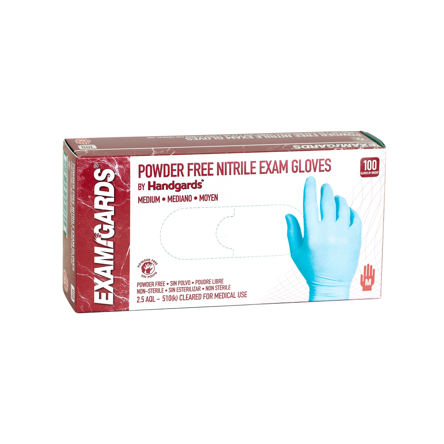 Glove Nitrile Powder Free Medium Blue 100 Each - 10 Per Case.