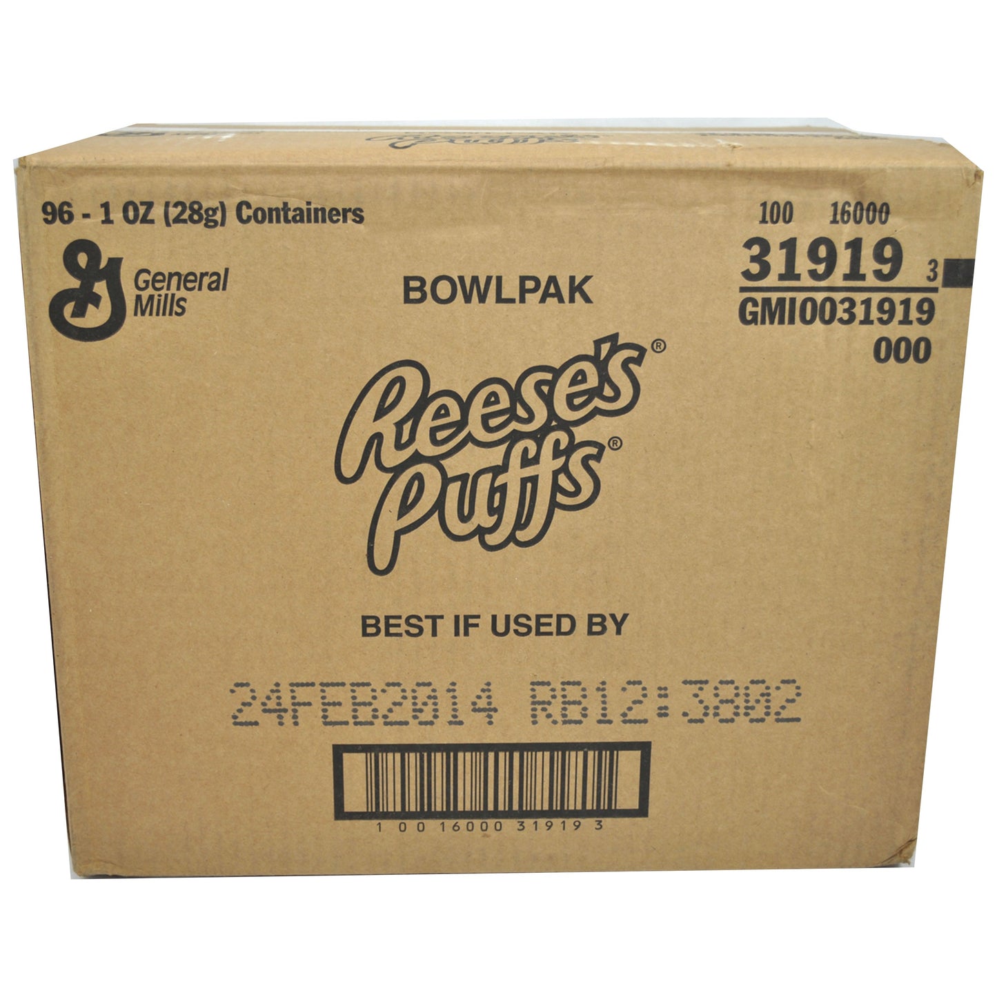 Reese's Puffs Cereal Single Serve Bowlpak 1 Ounce Size - 96 Per Case.