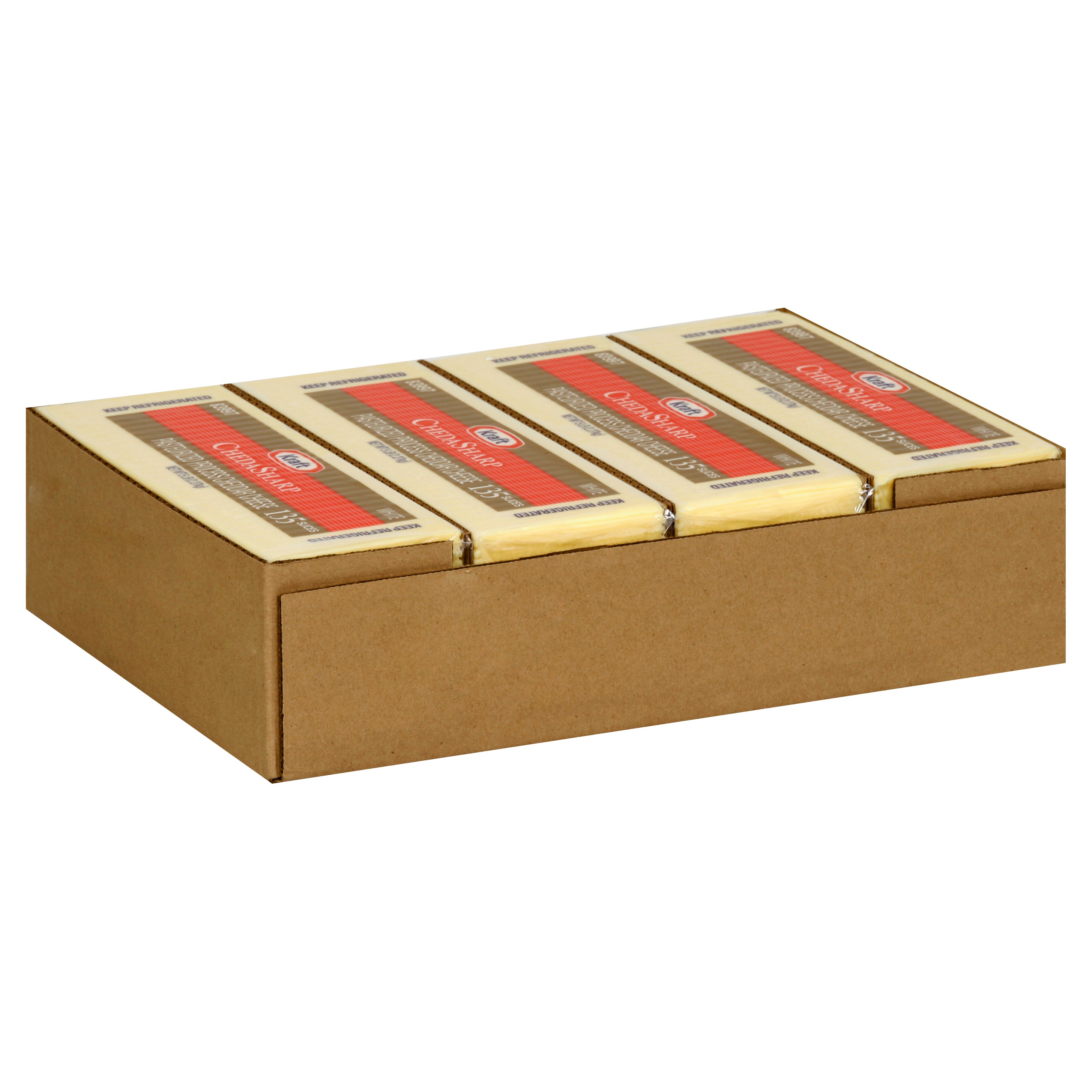 KRAFT ChedaSharp Sliced White Cheddar Cheese (135 Slices) 5 lb. 4 Per Case