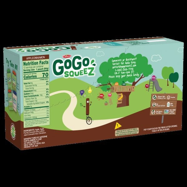 Gogo Apple Cinnamon 12 Each - 6 Per Case.