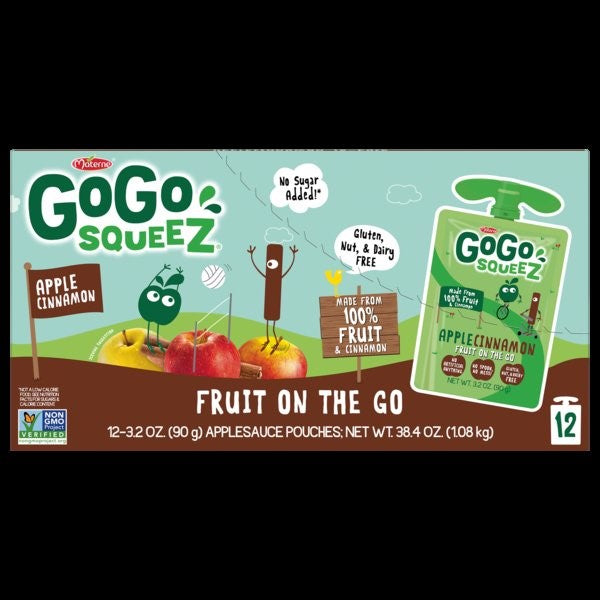 Gogo Apple Cinnamon 12 Each - 6 Per Case.