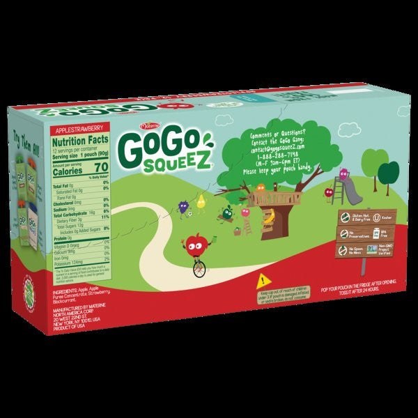 Gogo Apple Strawberry 12 Each - 6 Per Case.