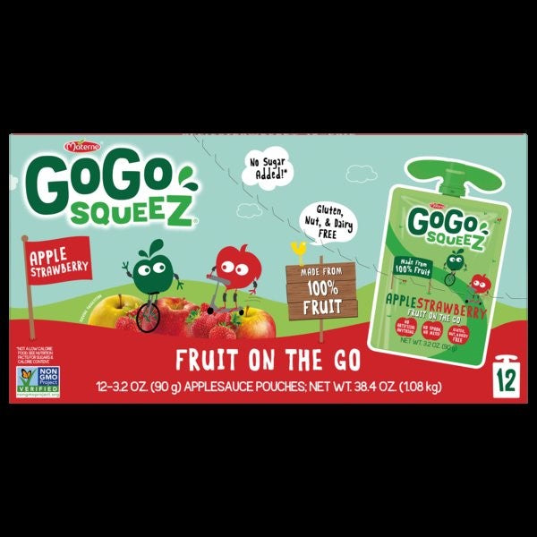 Gogo Apple Strawberry 12 Each - 6 Per Case.