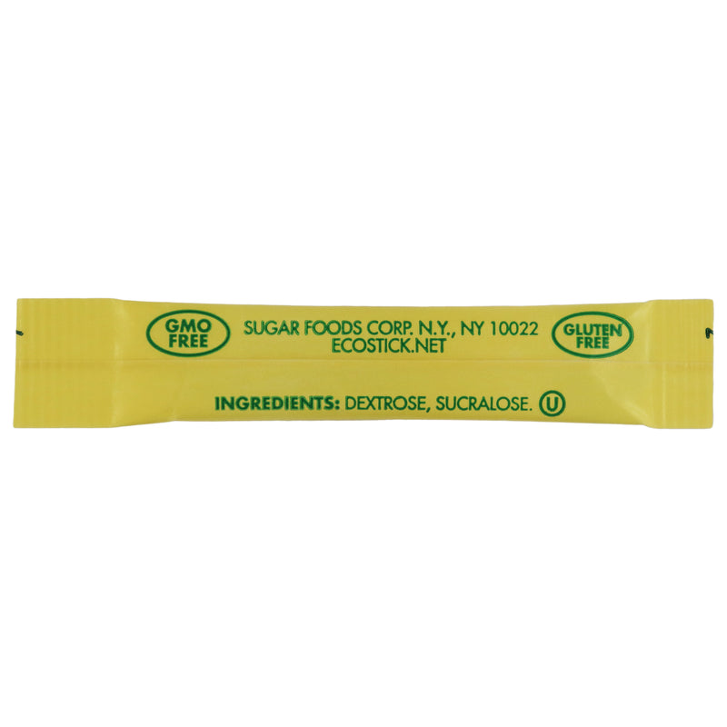 Ecostick Sugar Sweetened Sucralose Yellow Sticks 0.5 Grams Each - 2000 Per Case.