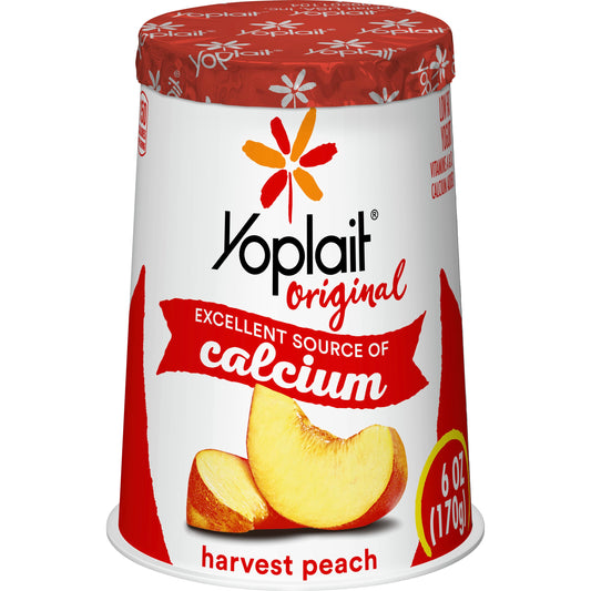 Yoplait® Original Yogurt Single Serve Cup Harvest Peach 6 Ounce Size - 12 Per Case.