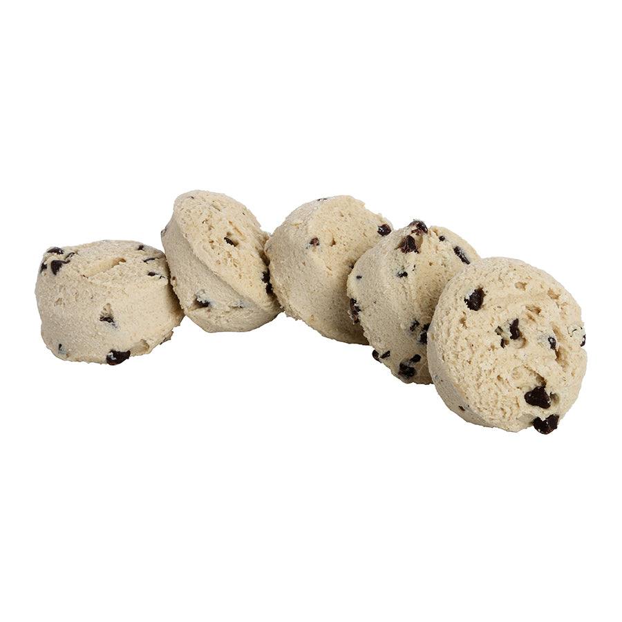 Frozen Cookie Dough Chocolate Chip Bulk Bag 1 Ounce Size - 320 Per Case.