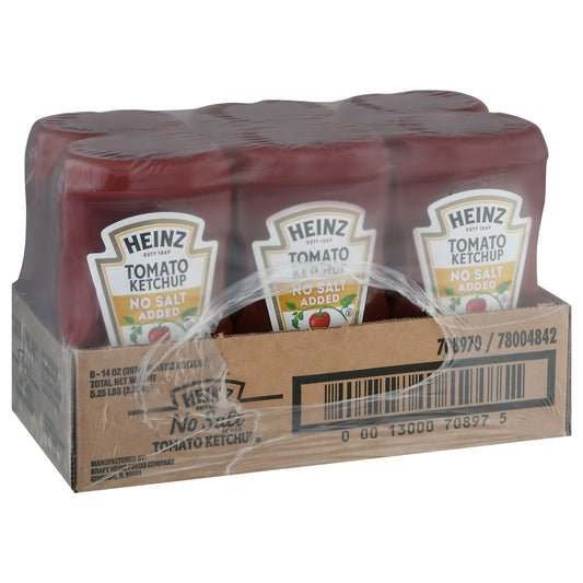 Heinz No Salt Ketchup, 14 Ounce Size - 6 Per Case.