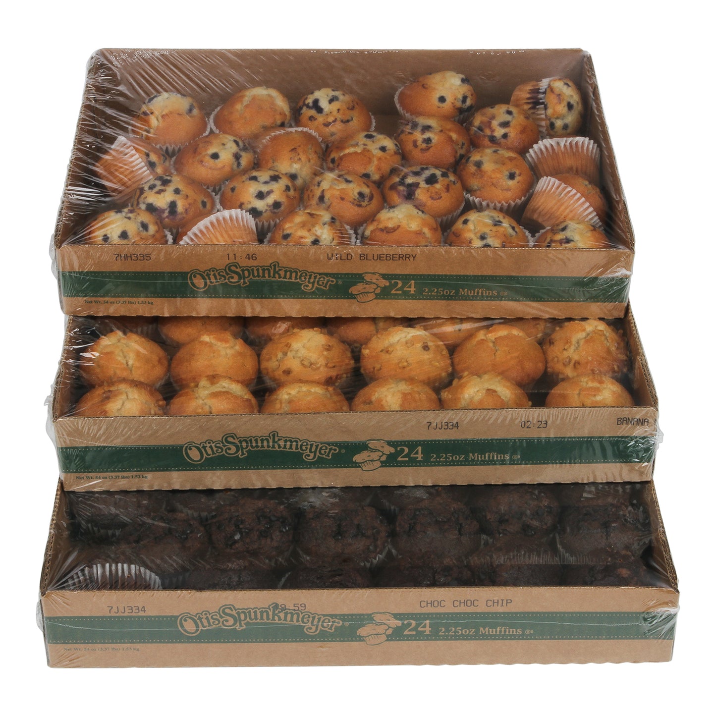 Muffin Variety Wild Blueberrybanana Nutchocolate Bulk Tray 2.25 Ounce Size - 96 Per Case.