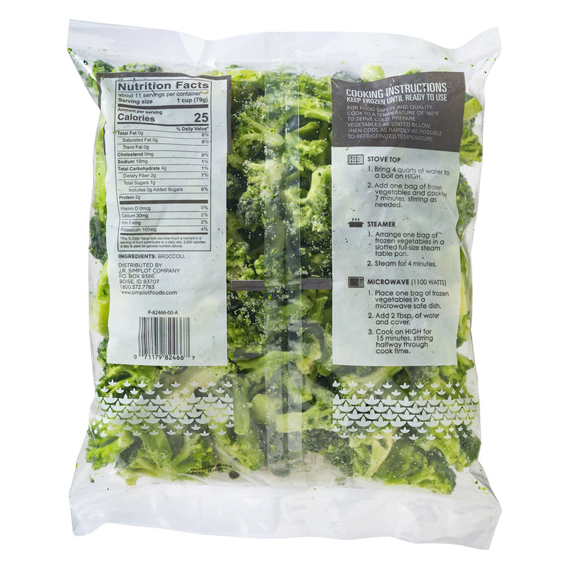 Simplot Simple Goodness Classic Vegetables Broccoli Florets IQF 2 Pound Each - 12 Per Case.