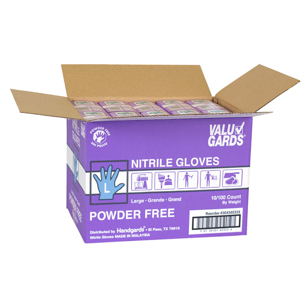 Glove Nitrile Powder Free Purple Large 100 Each - 10 Per Case.