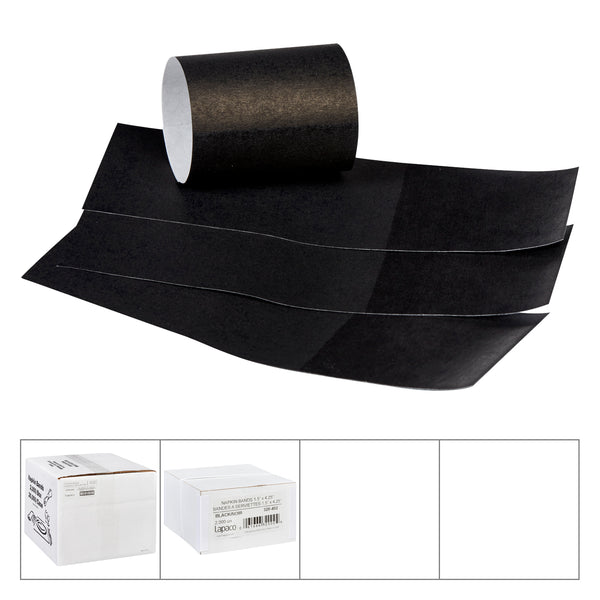 Napkin Band Black " " 20000 Each - 1 Per Case.