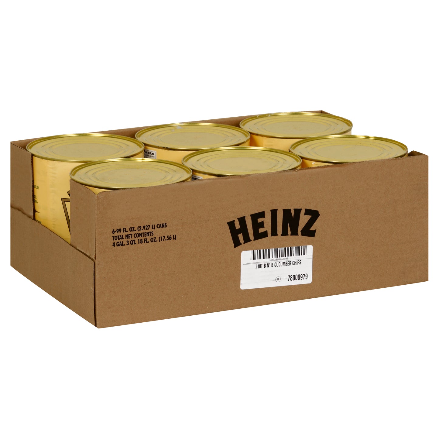 HEINZ Bread & Butter Cucumber Chips #10 Can 99 Fluid Ounce 6 Per Case