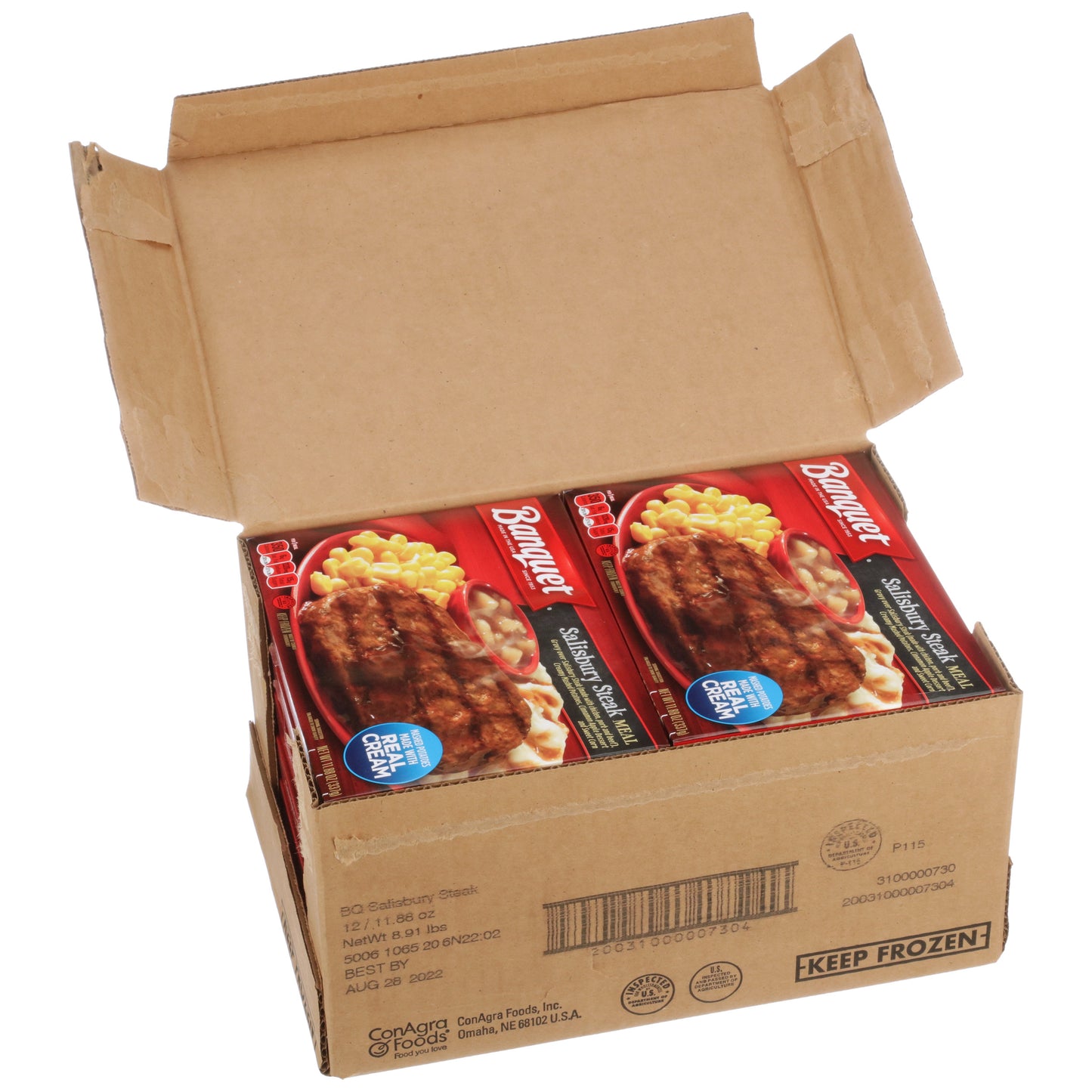 Banquet Classic Salisbury Steak Meal 11.88 Ounce Size - 12 Per Case.