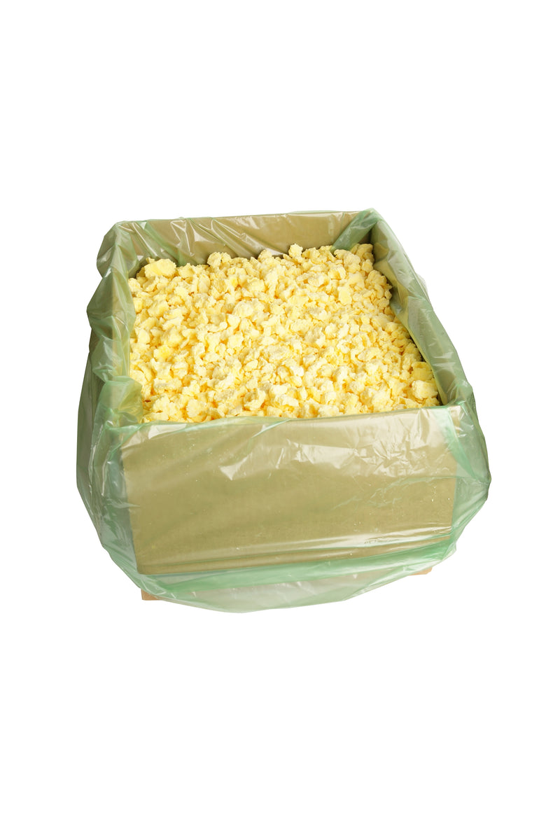 Cage Free Precooked Scrambled Eggs Medium Curd Frozen Bulk 30 Pound Each - 1 Per Case.