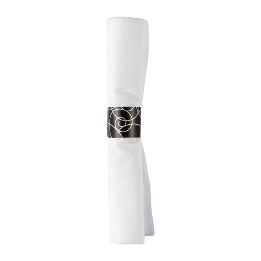 Caterwrap® K White Napkin Hvywt Blackplastic Wrapped With Band 50 Count Packs - 2 Per Case.