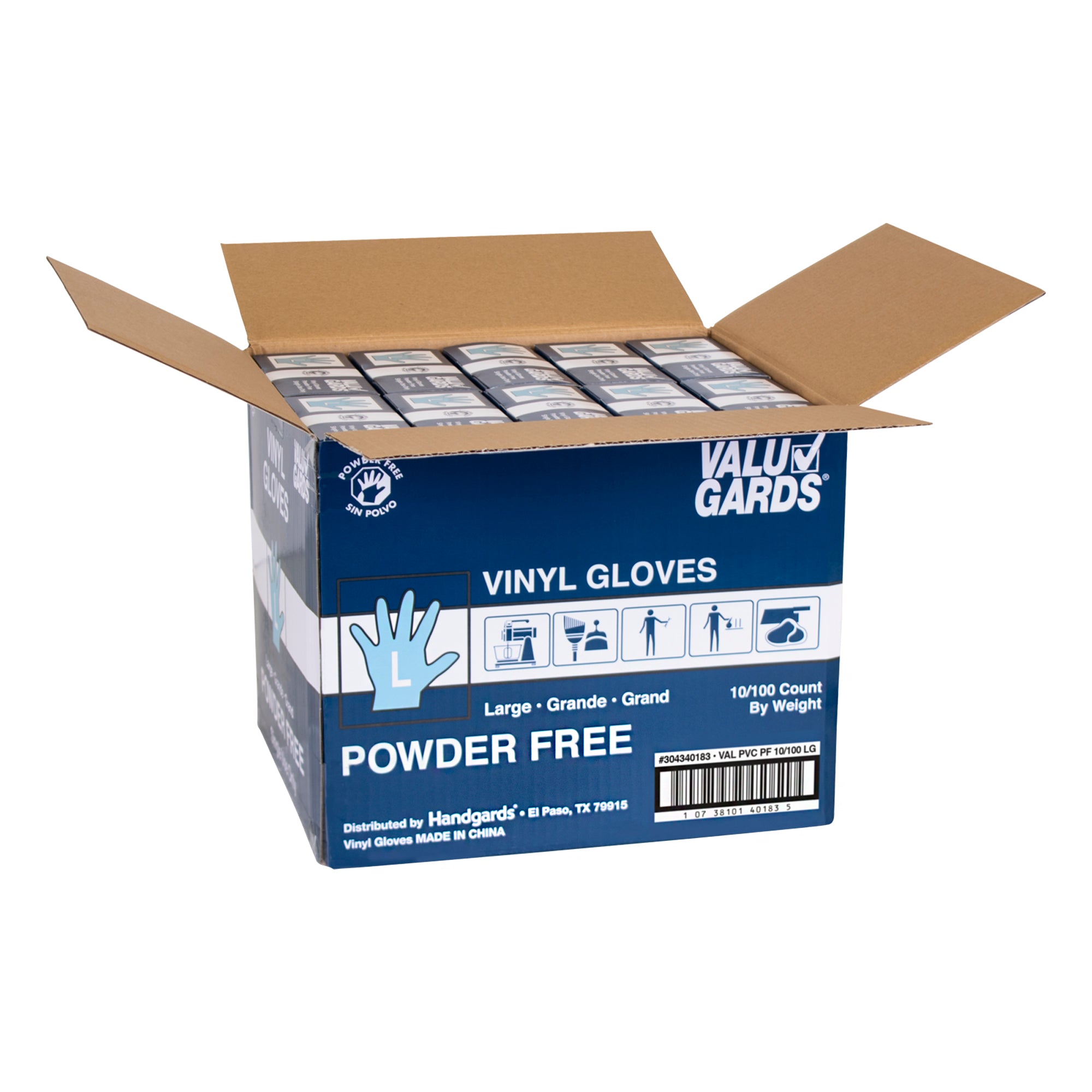 Glove Vinyl Valugard Powder Free Large 100 Each - 10 Per Case.