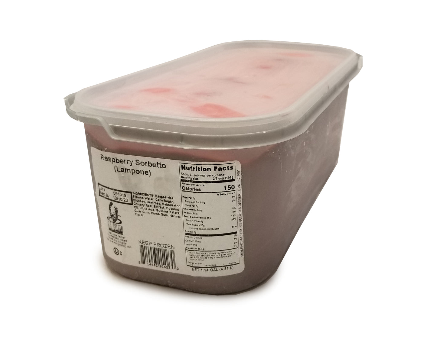 G Gelato Raspberry Sorbetto 5 Liter - 1 Per Case.