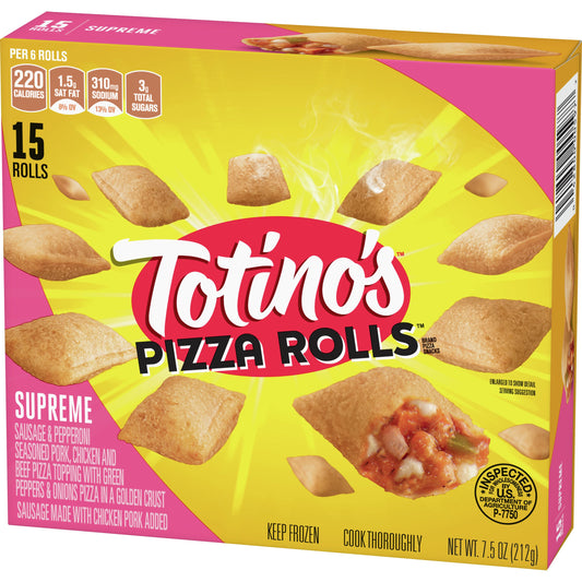 Totino's™ Frozen Hot Snacks Pizza Rolls™ Supreme 7.5 Ounce Size - 12 Per Case.