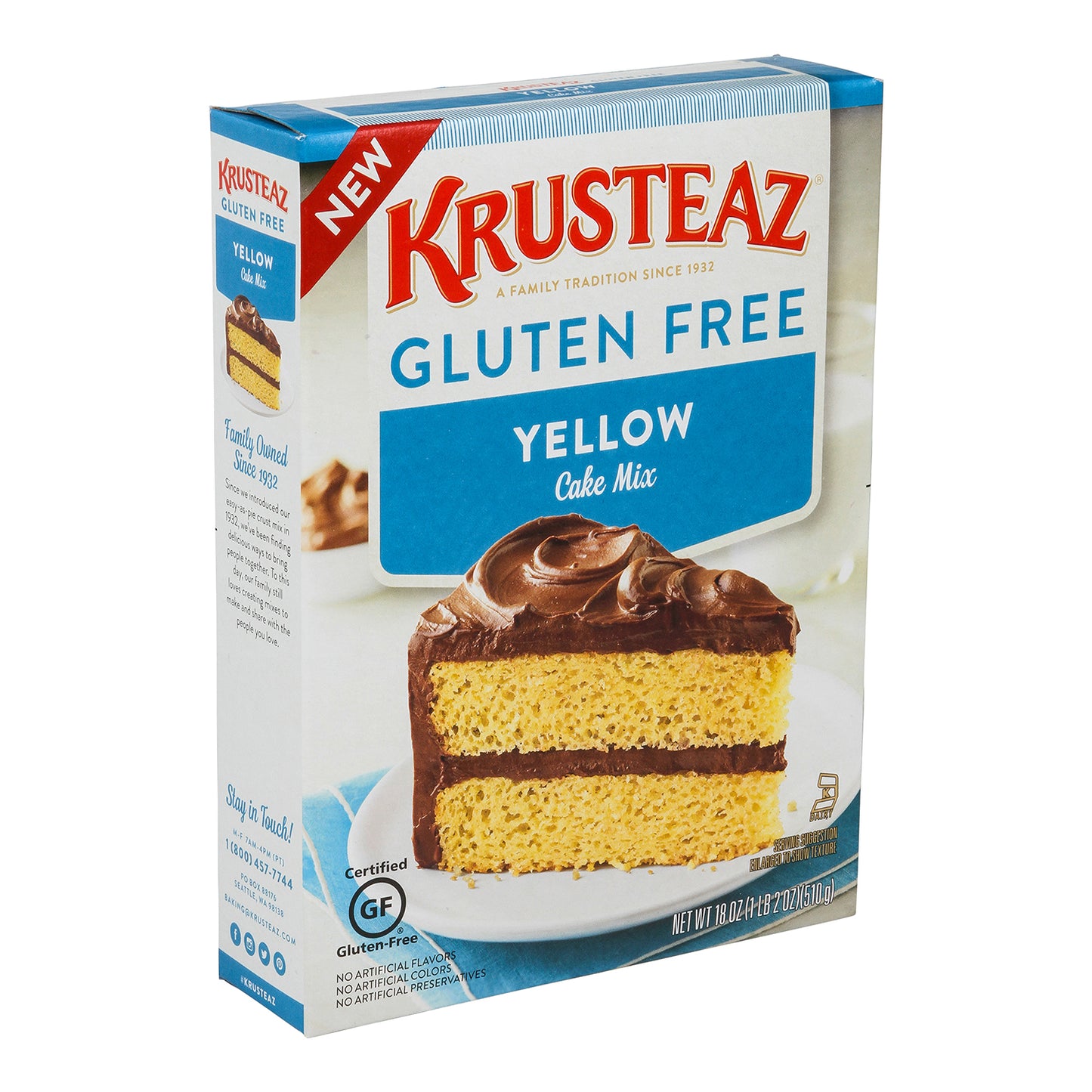 Krusteaz Gluten Free Yellow Cake Mix 18 Ounce Size - 8 Per Case.