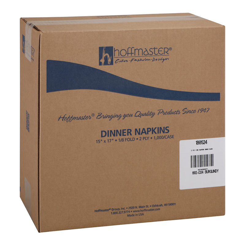 Napkin Dinner Burgundy Ply Foldpaper 125 Each - 8 Per Case.