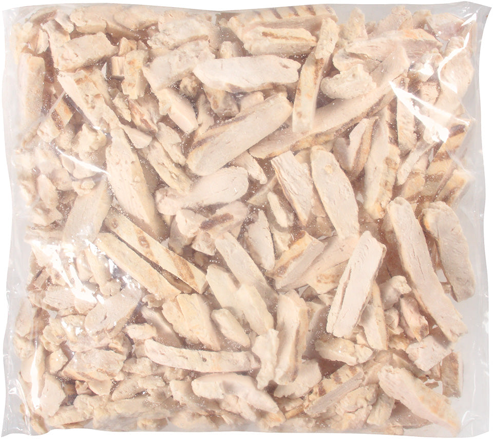 Wayne Farms Fully Cooked Natural Grill Marked Chicken Breast Strips 5 Pound Each - 2 Per Case.