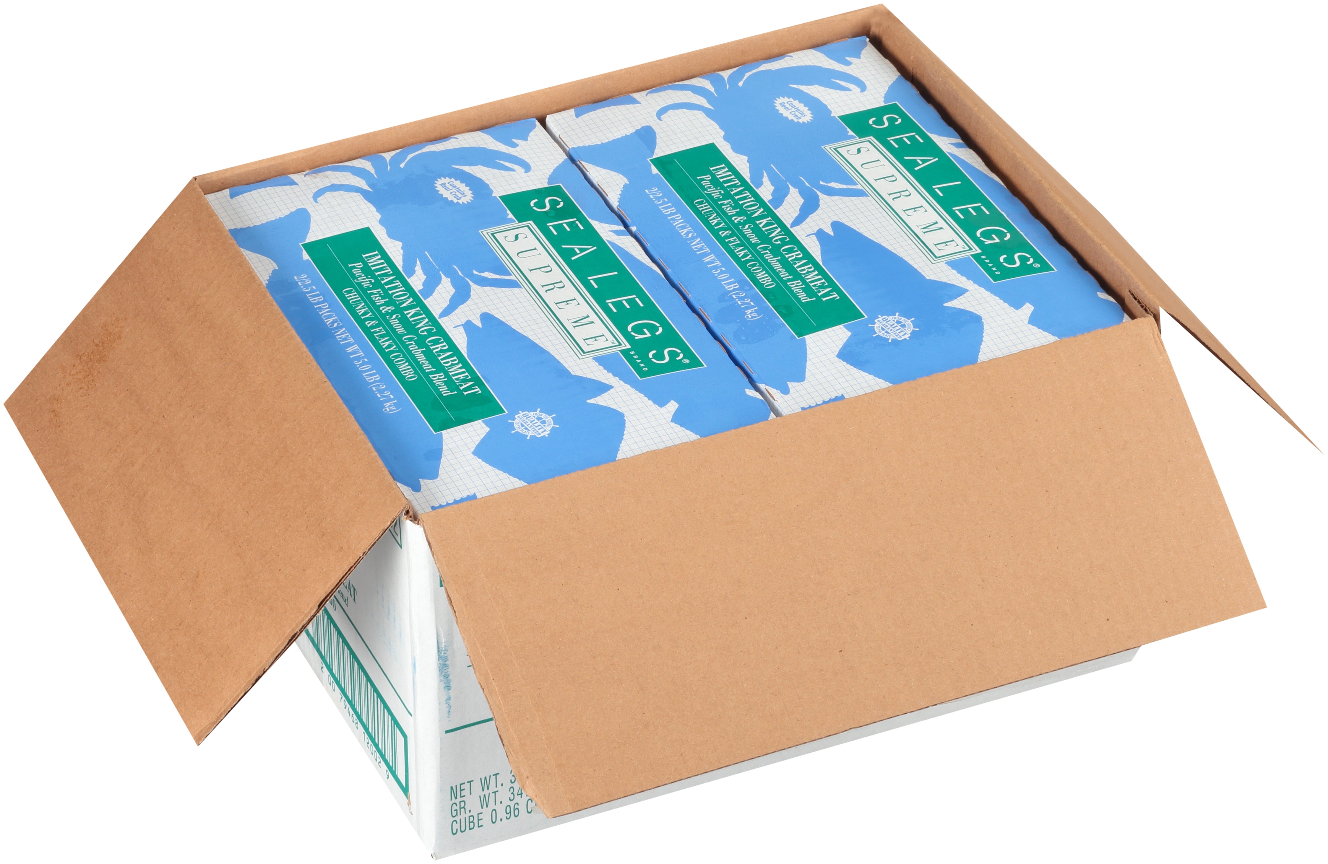 Surimi Imitation Crabmeat Chunk & Flake Frozen 2.5 Pound Each - 12 Per Case.