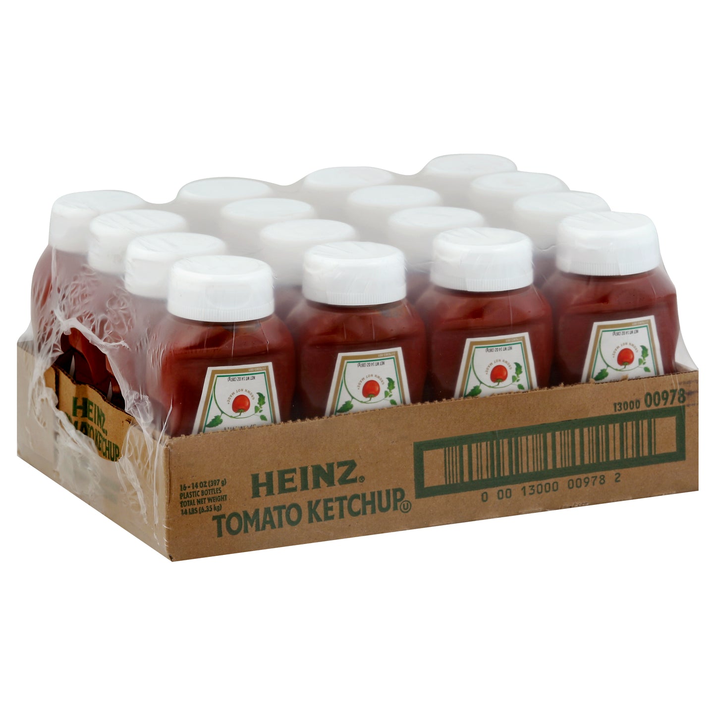 Heinz Stay Clean Upside Down Cap Tomato Ketchup, 14 Ounce Size - 16 Per Case.